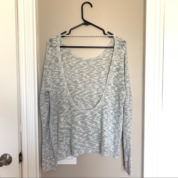 GRAY OPEN BACK SWEATER - Picture 11 of 11